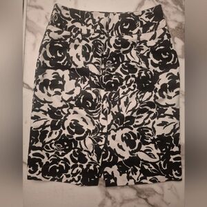 Black and White Floral Pencil Skirt- Liz Claiborne